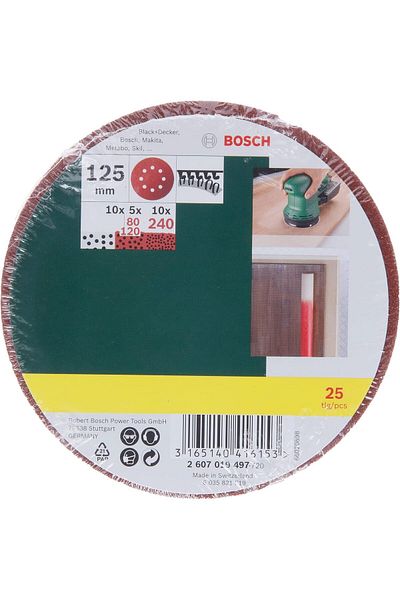 Bosch 25-Piece Ros #125 Mm, Mixed