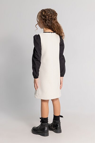 DMB BOYS & GIRLS φόρεμα για κορίτσια με φιόγκο βαμβακερό 2 τεμάχια