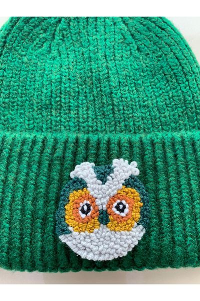 byebruketenci Green Owl Beret Punch Hat Christmas Gift