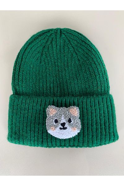 byebruketenci Green Beret Cat Punch Detailed Hat Christmas Gift