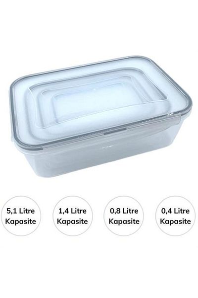 Buffer ®   4-Pack Lock-On and Leak-Proof Plastic Storage Containers - Lc315