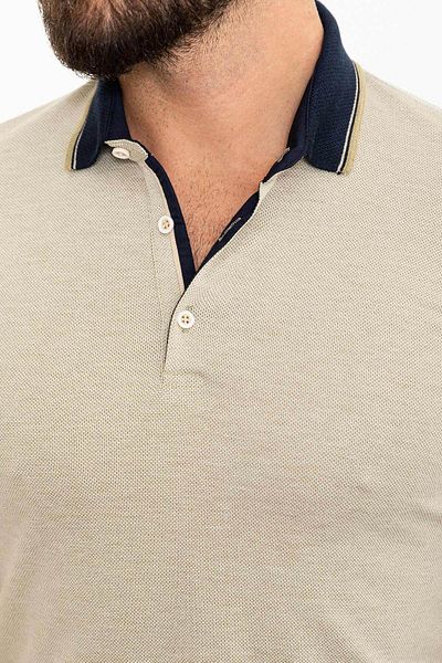Mcr Plain Slim Fit Polo Neck Men's T-Shirt Beige - 36809.24Y