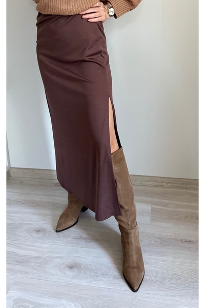 VOL Long Slit High Waist Skirt