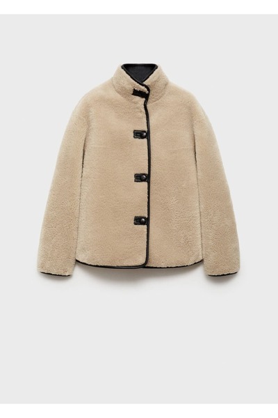 MANGO Woman Kısa Kürk Görünümlü Palto