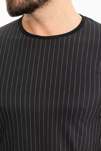 Mcr Striped Slim Fit Crew Neck Men's T-Shirt Black - 36820.24Y