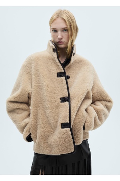 MANGO Woman Kısa Kürk Görünümlü Palto