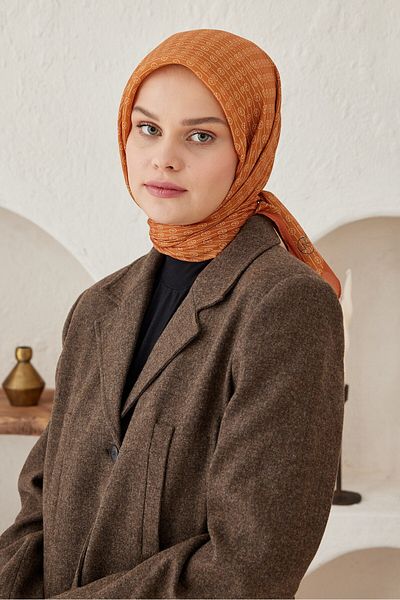 Modakaşmir Linear Circle Mk Cotton Scarf