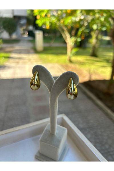 Moonjy Gold Mini Bottega - Steel Drop Earrings (Pair)