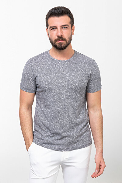 Mcr Смугаста футболка Slim Fit з велосипедним коміром для чоловіків, синьо-бе...