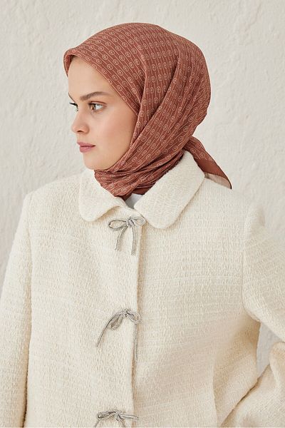 Modakaşmir Linear Circle Mk Cotton Scarf