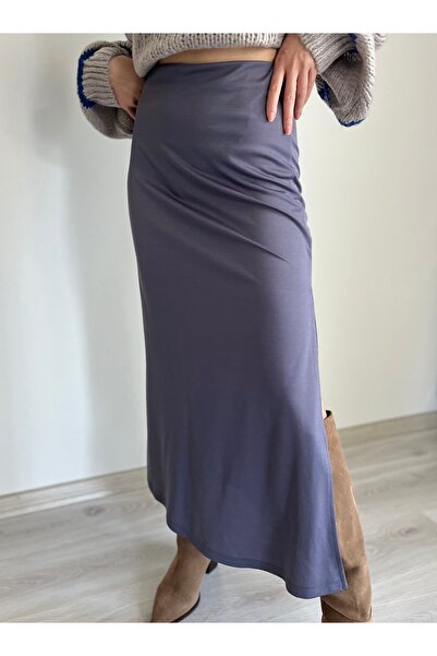 VOL Long Slit High Waist Skirt