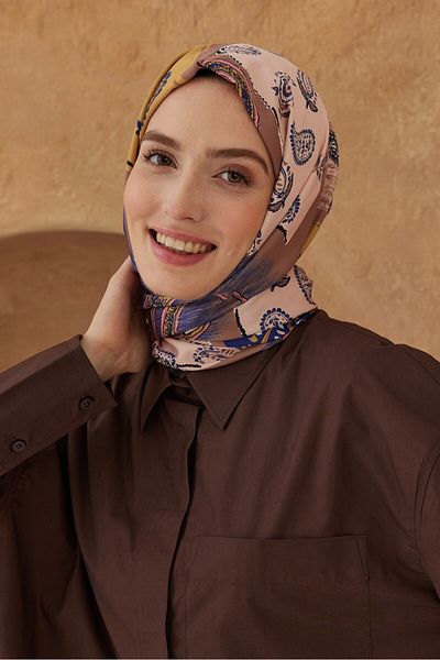 Modakaşmir Paisley Patchwork Patterned Silky Shawl