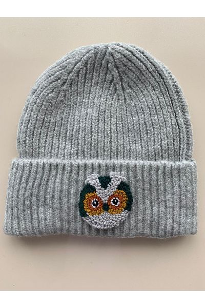 byebruketenci Grey Owl Beret Punch Hat Christmas Gift