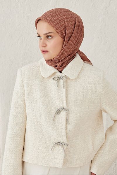 Modakaşmir Linear Circle Mk Cotton Scarf