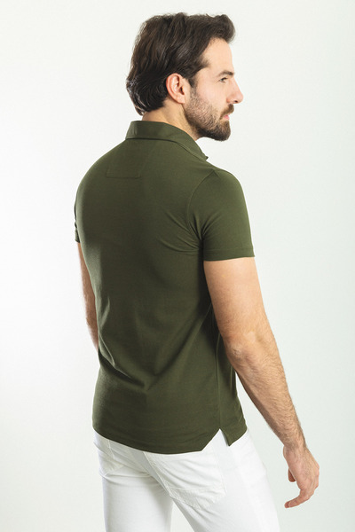 Mcr Plain Slim Fit Polo Neck Basic Men's T-Shirt Khaki - 36780.23Y