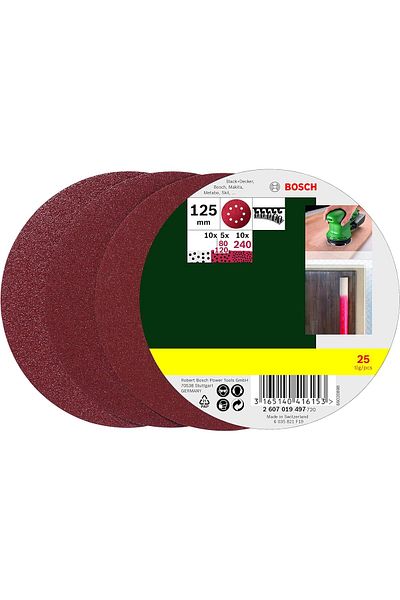 Bosch 25-Piece Ros #125 Mm, Mixed