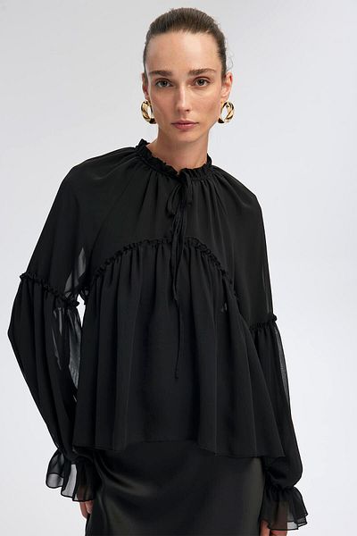 Touché Privé Chiffon Blouse - Flywheel Detail