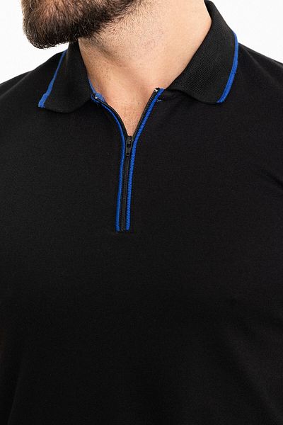 Mcr Plain Slim Fit Zippered Polo Neck Men's T-Shirt Black - 36808.24Y