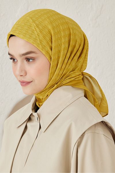 Modakaşmir Eșarfă din bumbac Linear Circle Mk