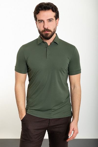 Mcr Plain Slim Fit Polo Neck Men's T-Shirt Khaki - 36827.24Y
