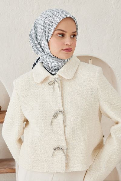 Modakaşmir Linear Circle Mk Cotton Scarf