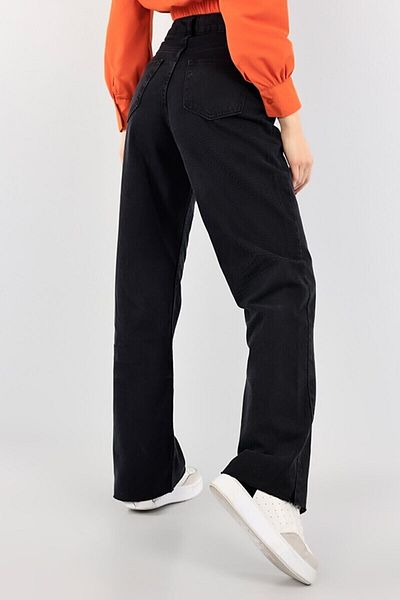 DRC trend Woman Lycra Women's Black Super High Waist Loose Leg Denim Jeans