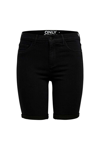 ONLY Γυναικείο σορτς Onlrain Mid Longs Μαύρο Cry6060