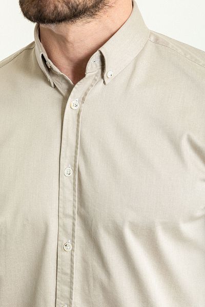 Mcr Plain Slim Fit Long Sleeve Men's Shirt Beige - 37787.23Y