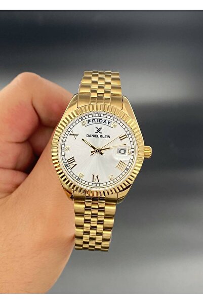 Daniel Klein Kadın Kol Saati Çelik kordon 3 ATM Su Geçirmez Altın Renk
