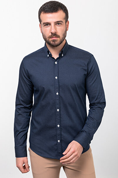 Mcr Чорна сорочка Slim Fit з довгими рукавами для чоловіків