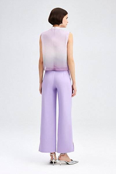 Touché Privé ARMLESS STAND COLLAR CHIFFON BLUZ