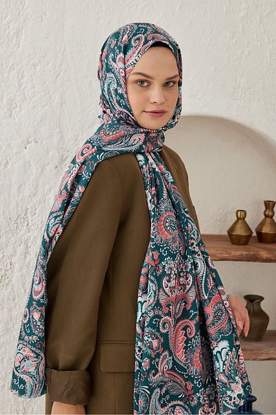 Modakaşmir Moire Patterned Silky Shawl