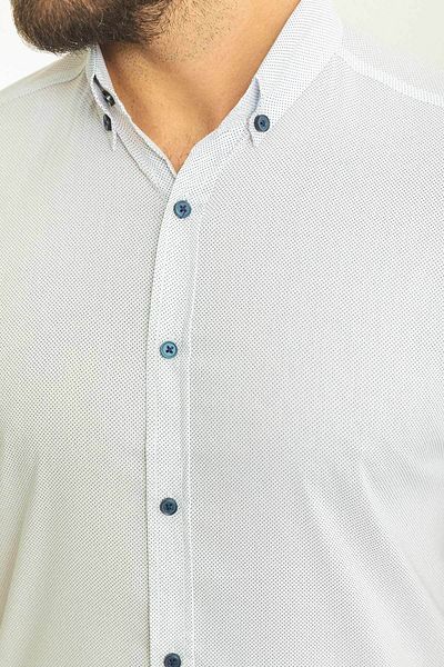 Mcr Patterned Slim Fit Short Sleeve Men's Shirt White - 37750.23Y