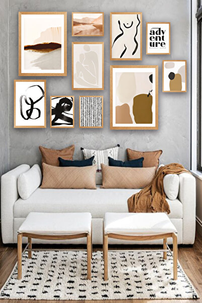 no77decor Set za slikanje sa drvenim okvirom u 10 delova, pejzaž i pastelne boje