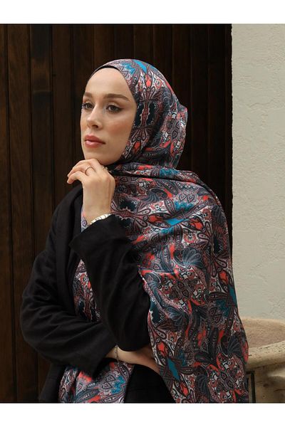 Modakaşmir Cashmere Patterned Silky Shawl