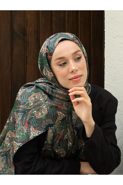Modakaşmir Cashmere Patterned Silky Shawl