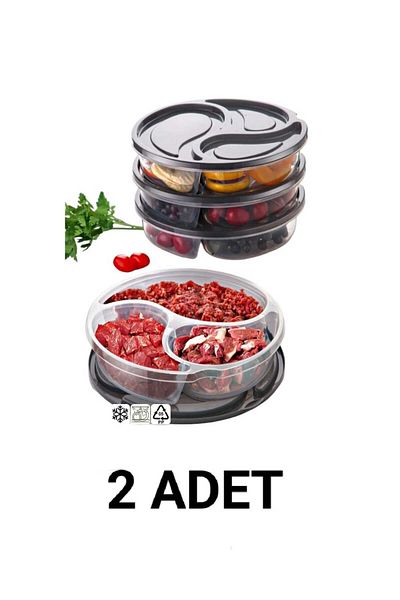 VİZYON Large Size Refrigerator with 2 Compartments - Freezer Storage Container with Lid and Organizer