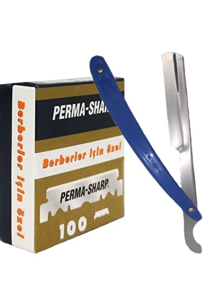 Permasharp Perma Sharp Berber Jileti 100'lü Paket, Ali Bıyıklı Ustura Seti