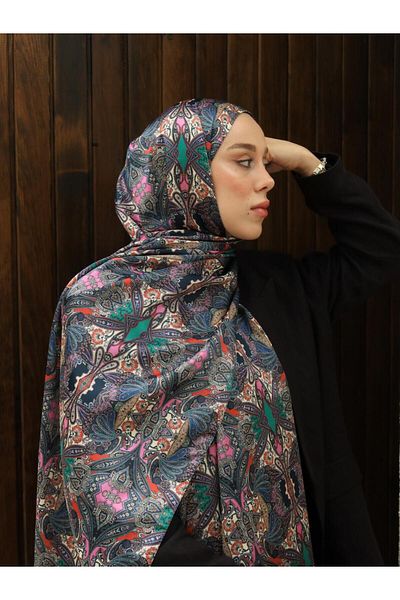 Modakaşmir Cashmere Patterned Silky Shawl