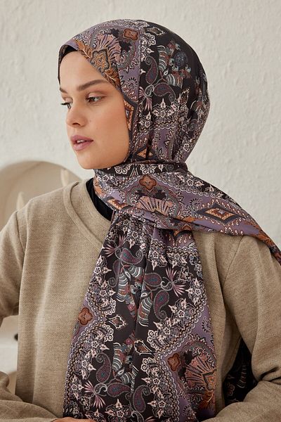 Modakaşmir Pleat Patterned Silky Shawl