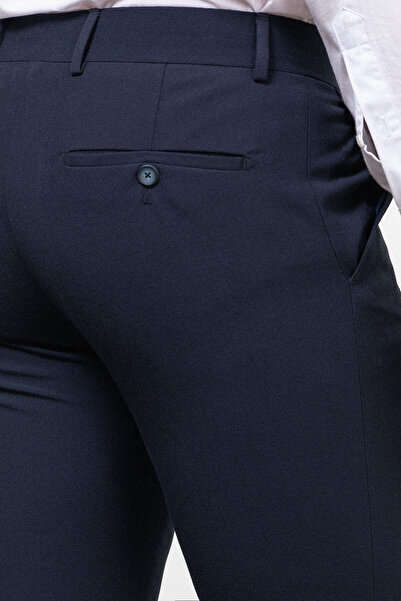 Mcr Straight Slim Fit Classic Men's Trousers Navy Blue - 38144.23Y