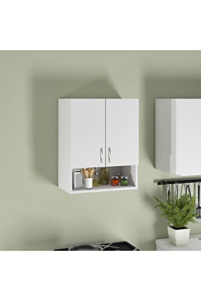 woodhub Banyo Duvar Dolabı 55 X 70 Üst Modül Kapaklı Beyaz 70*55*30