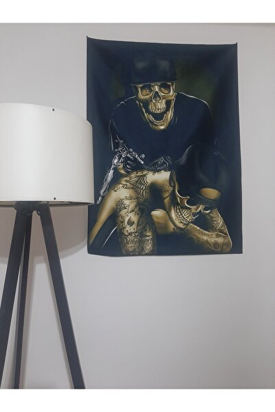 owl bag Tapiserie de perete cu model de artist de tatuaj cu craniu