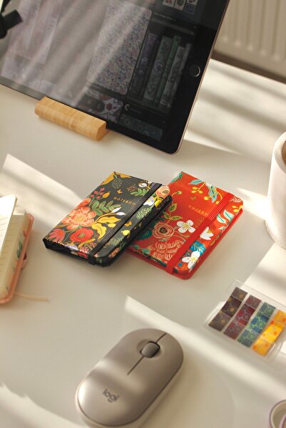 Nova Crafts Black Gilded and Floral Micro Notebook