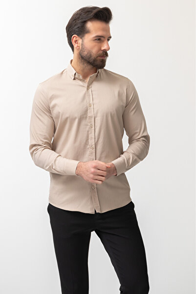 Mcr Класична чоловіча сорочка Slim Fit з візерунком Камінь - 37922.19Y