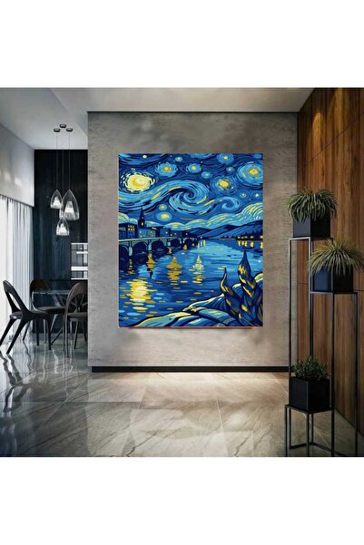 Lamba Cini Sayılarla Boyama Kasnaklı Tablo Seti Fırça Boya Dahil 40x50 TO NİGHT
