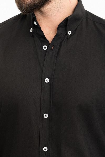 Mcr Plain Slim Fit Long Sleeve Men's Shirt Black - 37908.24Y
