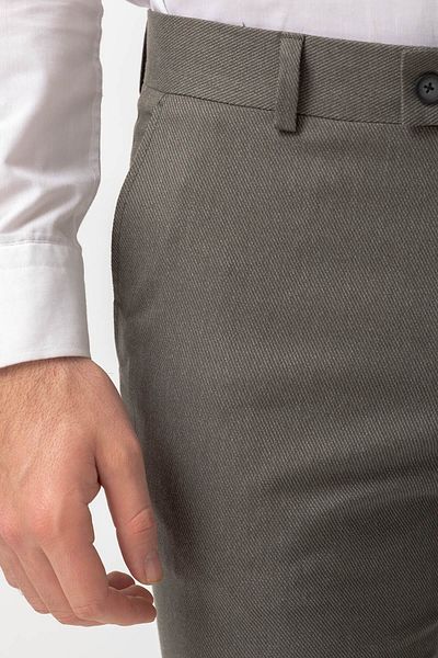 Mcr Stripe Patterned Khaki Color Slim Fit Classic Men's Trousers