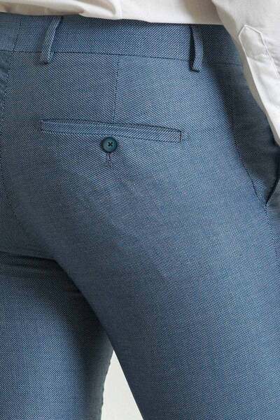 Mcr Patterned Slim Fit Classic Men's Trousers Navy Blue - 38165.23Y