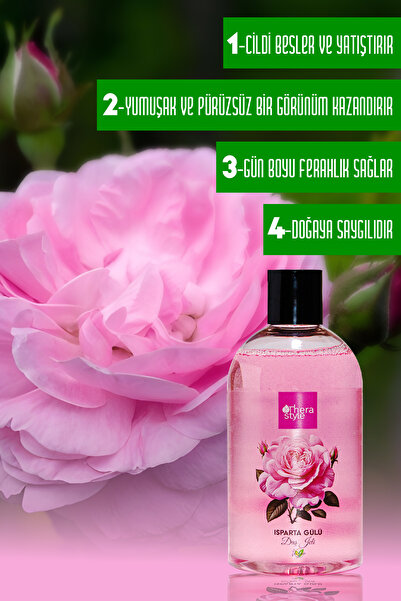 Thera Style Isparta Gülü Arındırıcı Vegan Duş Jeli 500ml | Pink Rose Shower Gel | Kalıcı Koku Büyük Boy